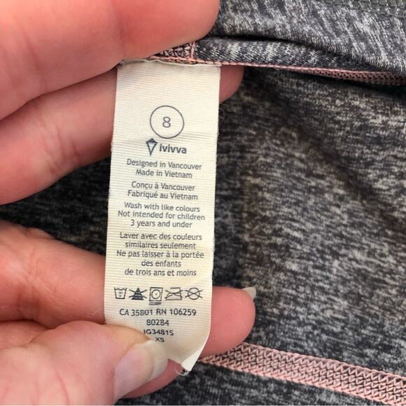 Ivivva girls gray open front tie waist jacket top size 8 - Picture 9 of 13